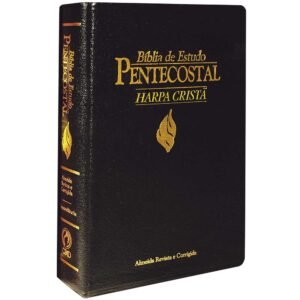 Bíblia de Estudo Pentecostal Media c/ Harpa Cristã | Letra Normal | ARC | Luxo Preta