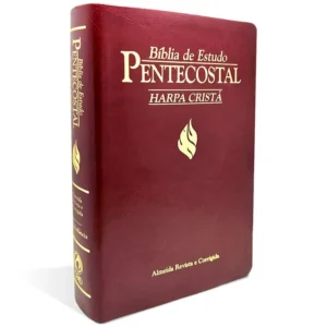 Bíblia de Estudo Pentecostal Media com Harpa Cristã | ARC | Vinho
