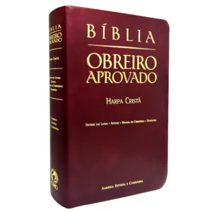Bíblia Obreiro Aprovado| Com Harpa Cristã| Média Luxo Vinho