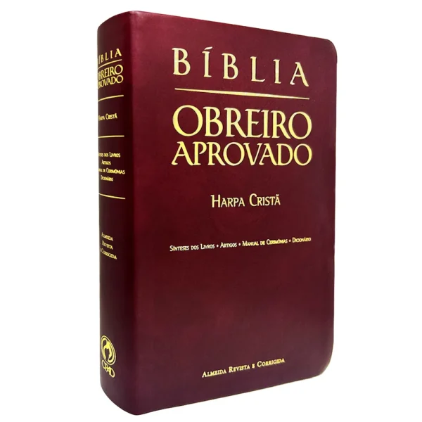 Bíblia Obreiro Aprovado| Com Harpa Cristã| Média Luxo Vinho