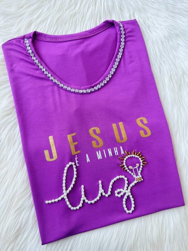 Blusa Bordada Jesus Luz| Roxo
