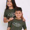 Camiseta Infantil Cristo Vive |Verde Musgo - Imagem 2
