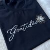 Tshirt Algodão Premium Gratidão Flor|  Preto - Imagem 2