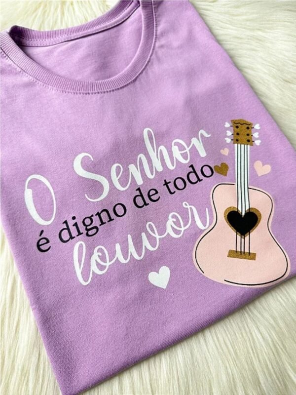 Tshirt 100% Algodão  Violão |Lilás