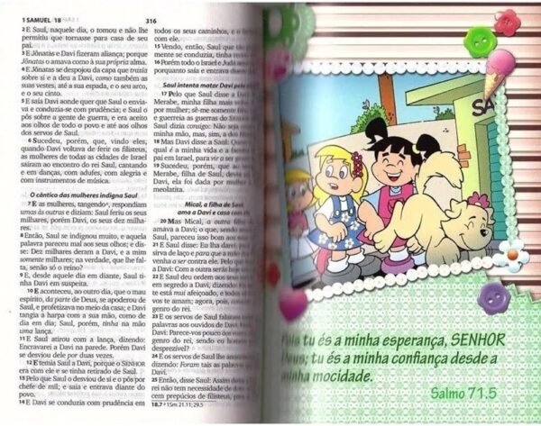 Bíblia da Turminha da Graça | Capa Almofada| ARC| Menina - Imagem 3
