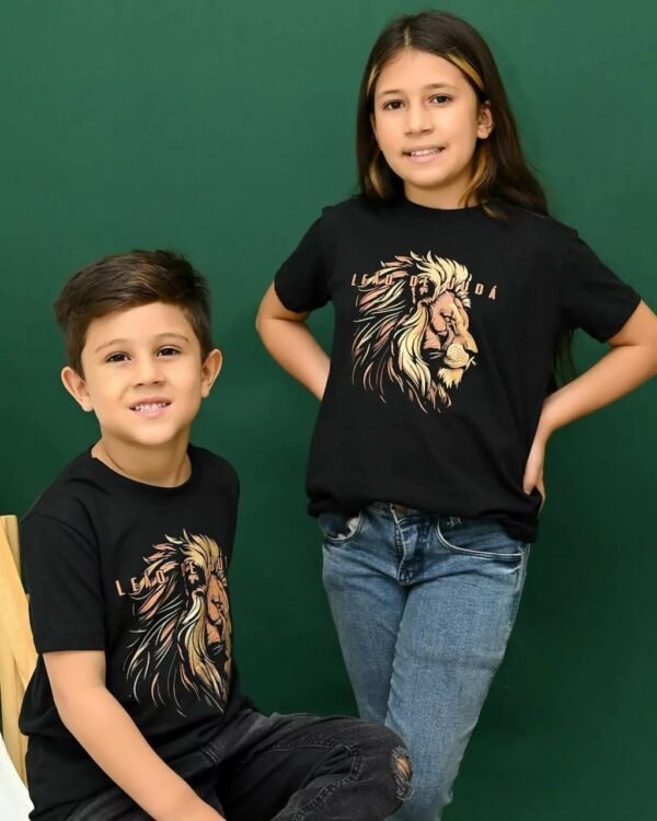 Camiseta Infantil Leão de Juda| Preto