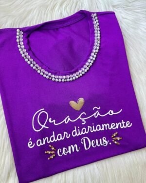 Blusa Bordada Oração | Roxo