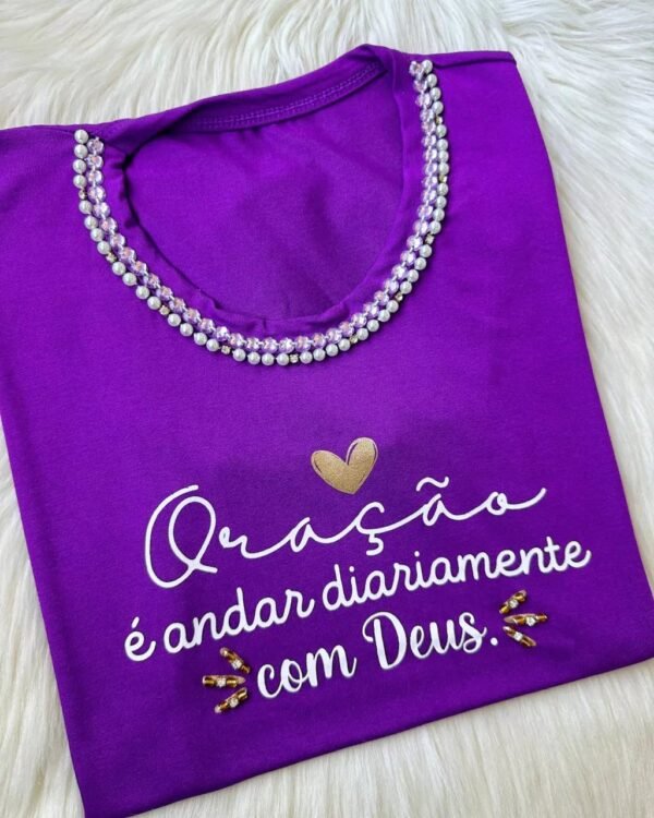 Blusa Bordada Oração | Roxo
