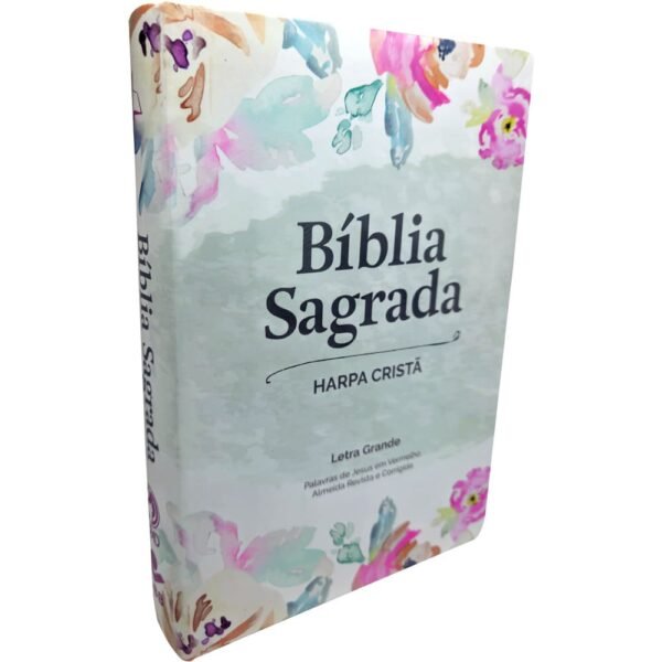 Biblia Grande|Harpa Cristã |Letra Grande|Floral Aquarela| ARC