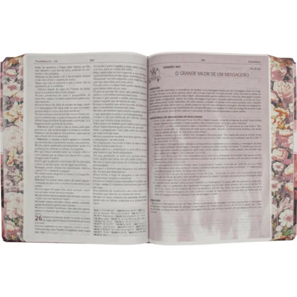 Bíblia da Pregadora Pentecostal Portátil | ARC | Letra Normal | Capa Sint Ilustrada Beira Flor - Imagem 3