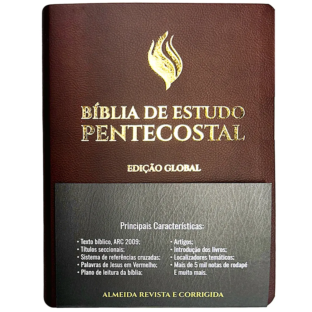 BÍBLIA DE ESTUDO PENTECOSTAL |GRANDE LUXO| MARROM (EDICAO GLOBAL) - Imagem 2