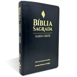 Bíblia Grande com Harpa Cristã Luxo Letra Grande - Preta