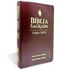 Bíblia Grande com Harpa Cristã Luxo com Letra Grande- Vinho