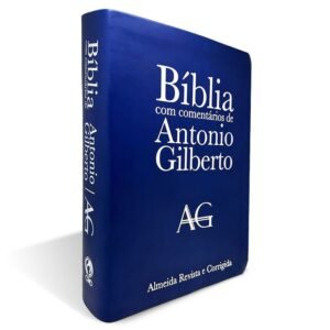 Bíblia com comentários de Antônio Gilberto|Grande|Luxo| Azul