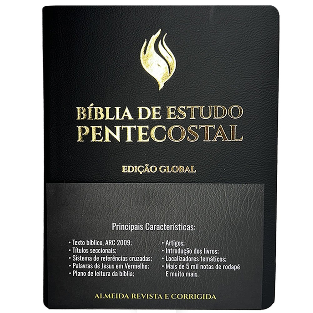 BÍBLIA DE ESTUDO PENTECOSTAL |GRANDE LUXO| PRETA| (EDICAO GLOBAL) - Imagem 4