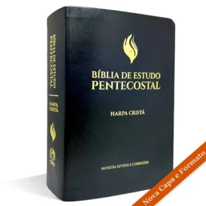 BIBLIA DE ESTUDO PENTECOSTAL MEDIA LUXO HARPA CRISTA PRETA