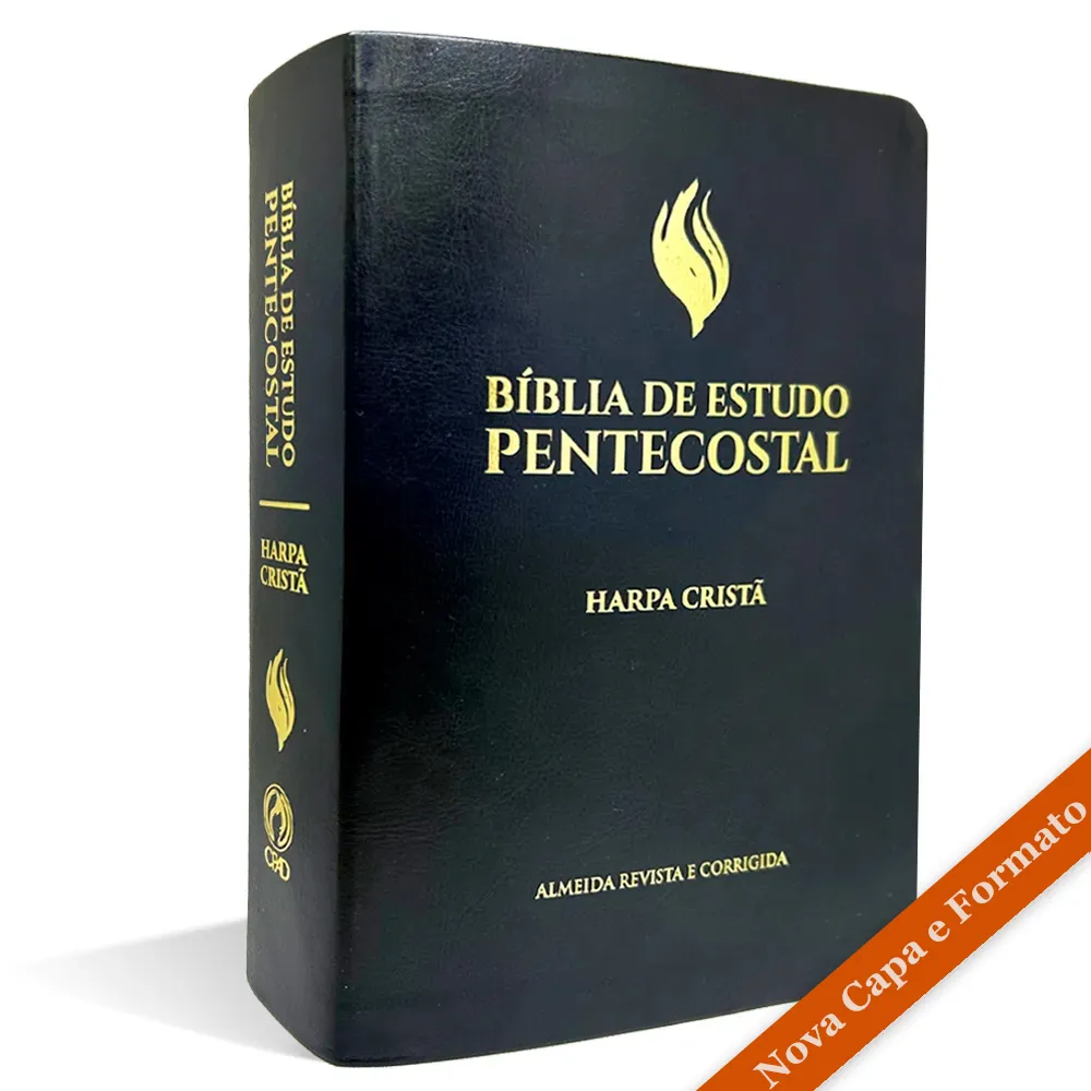 BIBLIA DE ESTUDO PENTECOSTAL MEDIA LUXO HARPA CRISTA PRETA