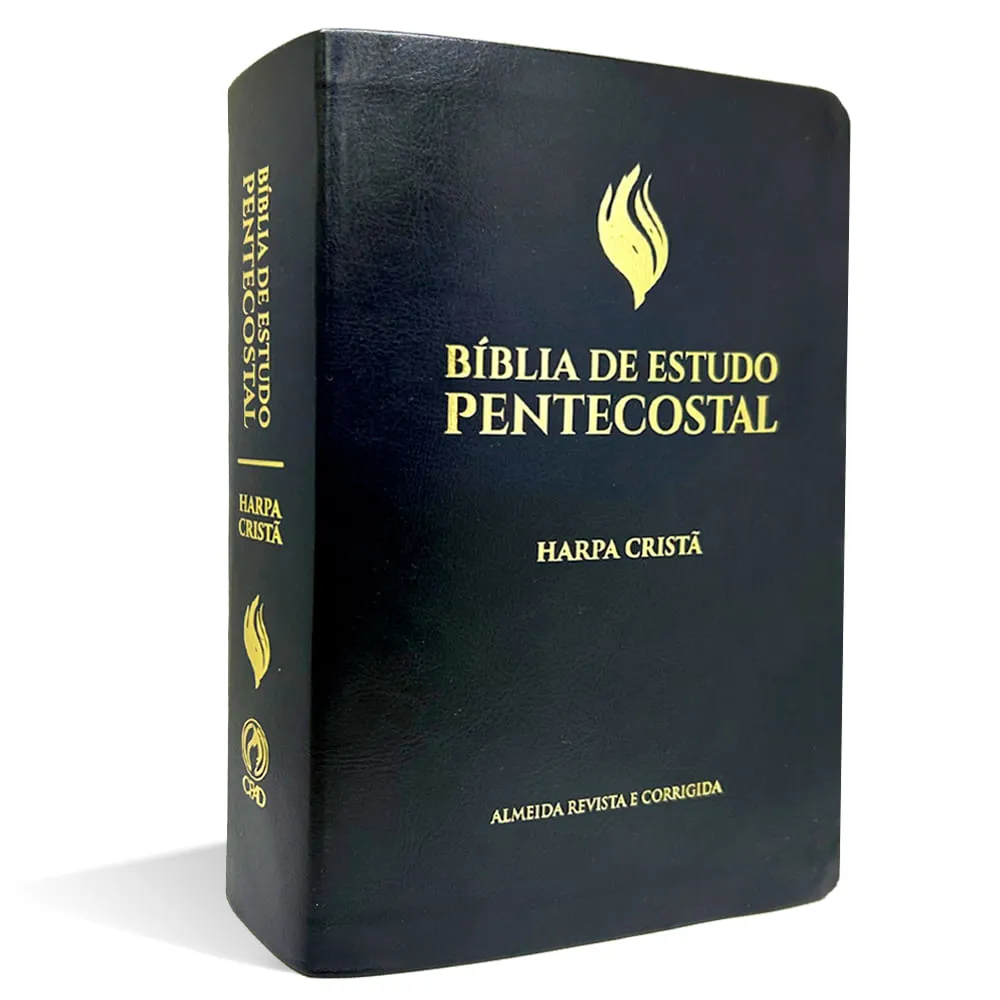 BIBLIA DE ESTUDO PENTECOSTAL MEDIA LUXO HARPA CRISTA PRETA - Imagem 2