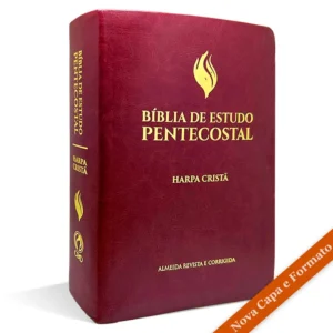 BIBLIA DE ESTUDO PENTECOSTAL MEDIA LUXO HARPA CRISTA VINHO
