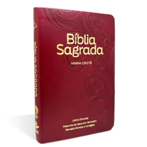 BIBLIA GRANDE HARPA CRISTA LUXO LETRA GRANDE FLORAL VINHO (CPAD)