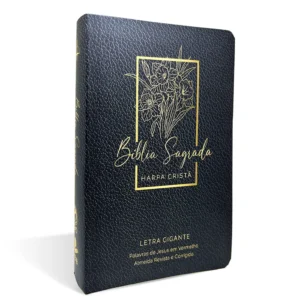 BIBLIA GRANDE HARPA CRISTA POPULAR LETRA GIGANTE FLORAL PRETA (CPAD)