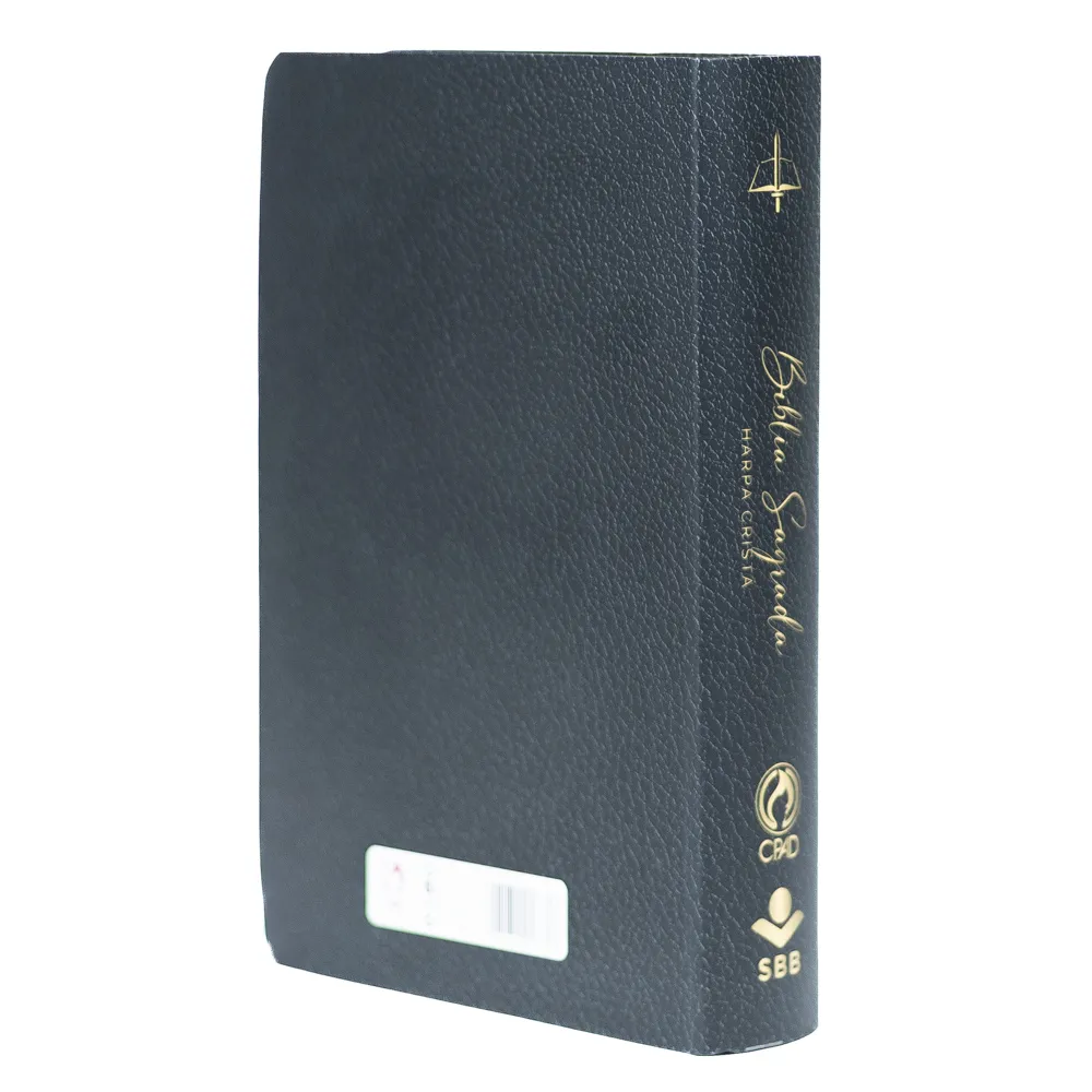 BIBLIA GRANDE HARPA CRISTA POPULAR LETRA GIGANTE FLORAL PRETA (CPAD) - Imagem 4