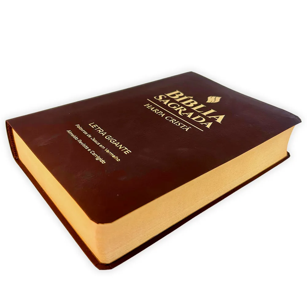 BIBLIA GRANDE HARPA CRISTA POPULAR LETRA GIGANTE MARROM (CPAD) - Imagem 2