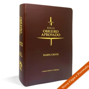BIBLIA OBREIRO APROVADO MEDIA LUXO HARPA CRISTA MARROM