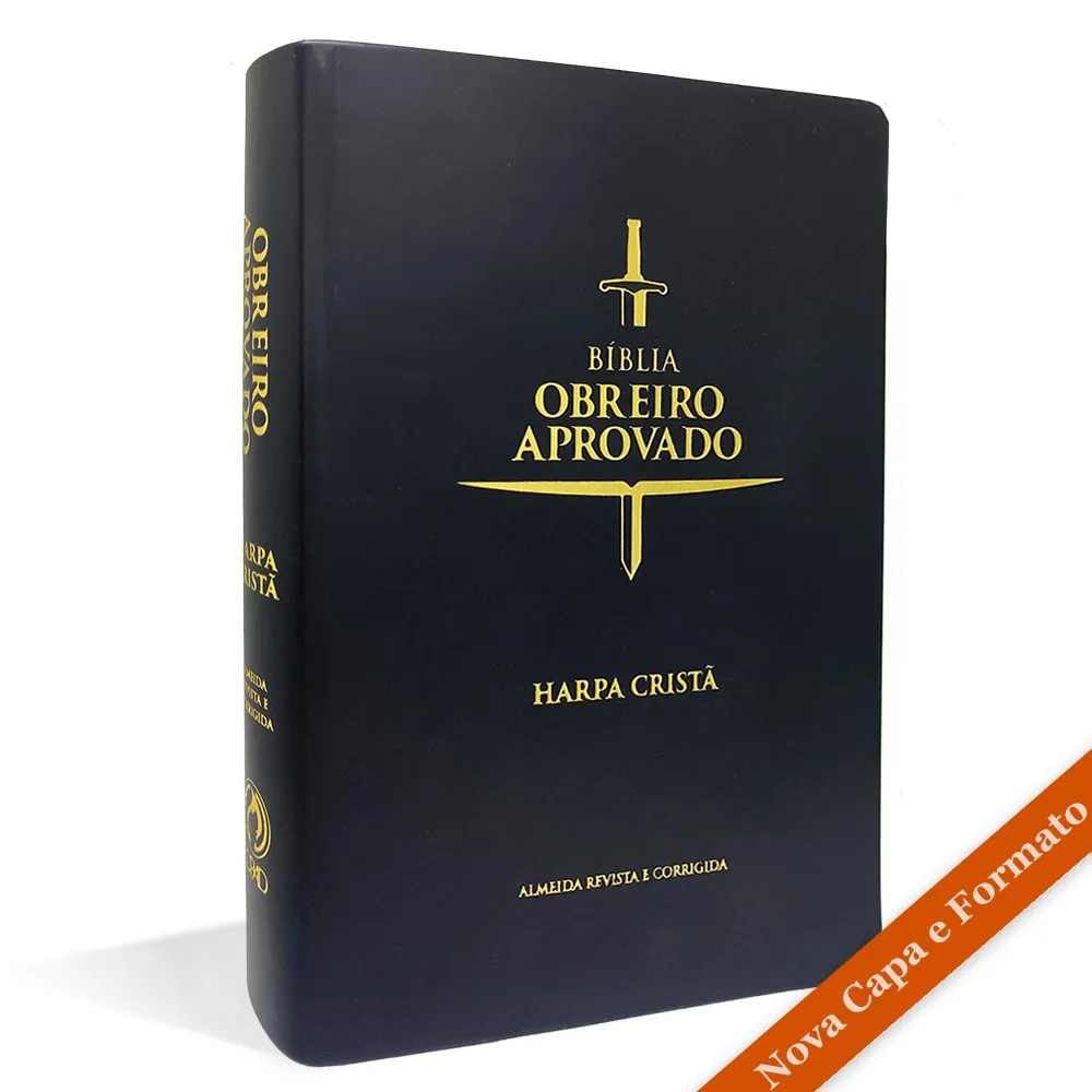 BIBLIA OBREIRO APROVADO MEDIA LUXO HARPA CRISTA PRETA