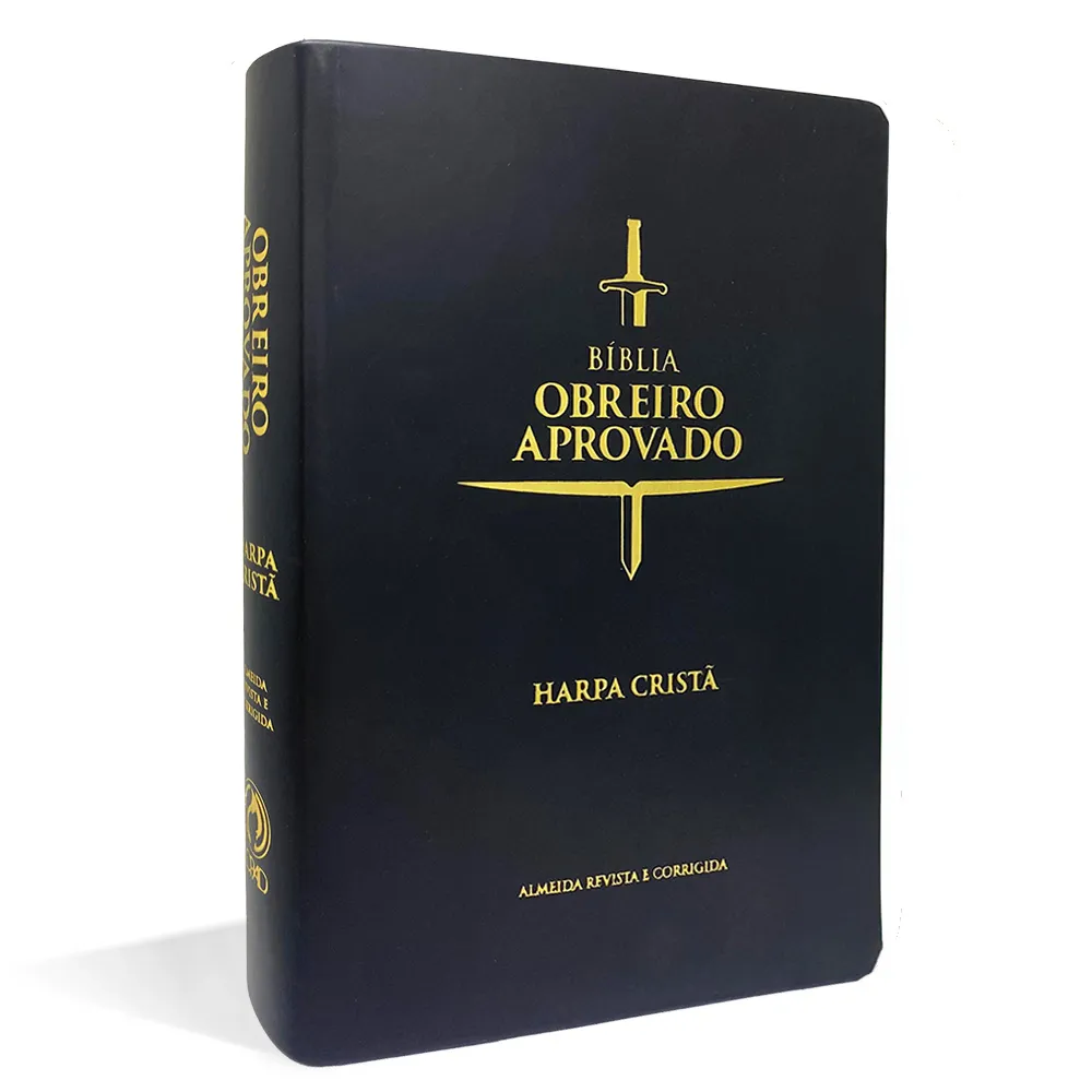 BIBLIA OBREIRO APROVADO MEDIA LUXO HARPA CRISTA PRETA - Imagem 2