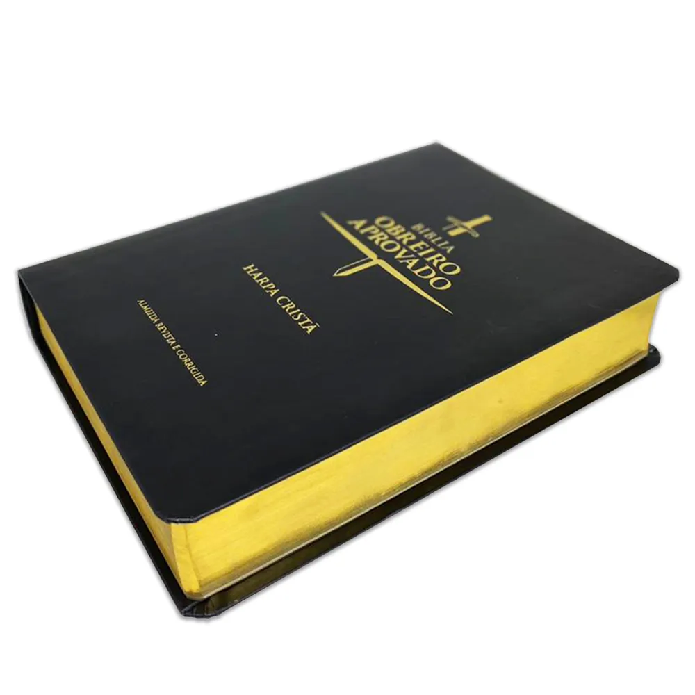 BIBLIA OBREIRO APROVADO MEDIA LUXO HARPA CRISTA PRETA - Imagem 3